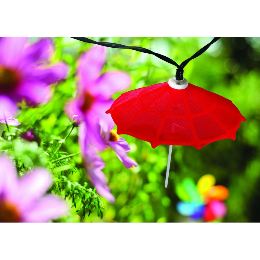 LED соларен гирлянд 10xLED/1,2V 300 mAh 3,8 m IP44 чадъри