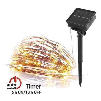 LED соларна верига LED/2,4W/1,2V 1xAA 15 м IP44 3000K 600 mAh