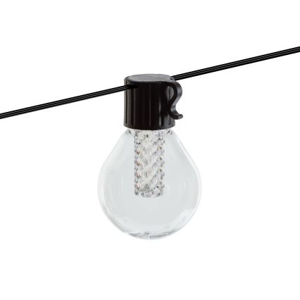 LED димируема соларна верига 15xLED/1,5W/3,7/5V 2700-10000K 2200 mAh 9 m IP65 черна + дистанционно управление