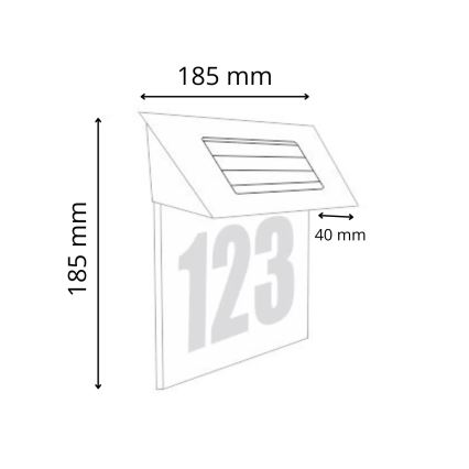 LED Соларен номер на къща LED/1,2V 200 mAh IP44