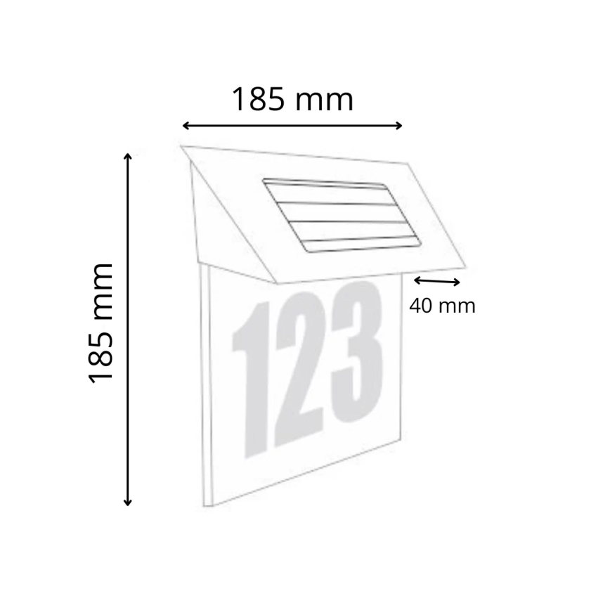 LED Соларен номер на къща LED/1,2V 200 mAh IP44