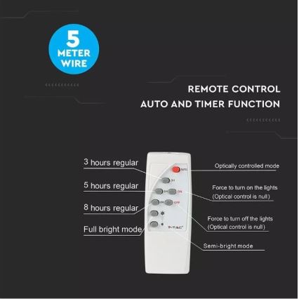 LED регулируем соларен прожектор LED/12W/3,2V 6000K IP65 5000 mAh + дистанционно управление