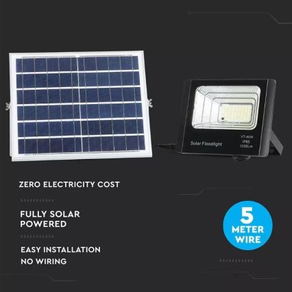 LED регулируема соларна прожектор LED/16W/3,2V 4000K IP65 10000 mAh + дистанционно управление