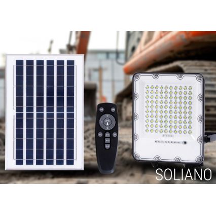 LED Екстериорен димируема соларен прожектор LED/100W/3,2V 4500K IP65 черен + дистанционно управление