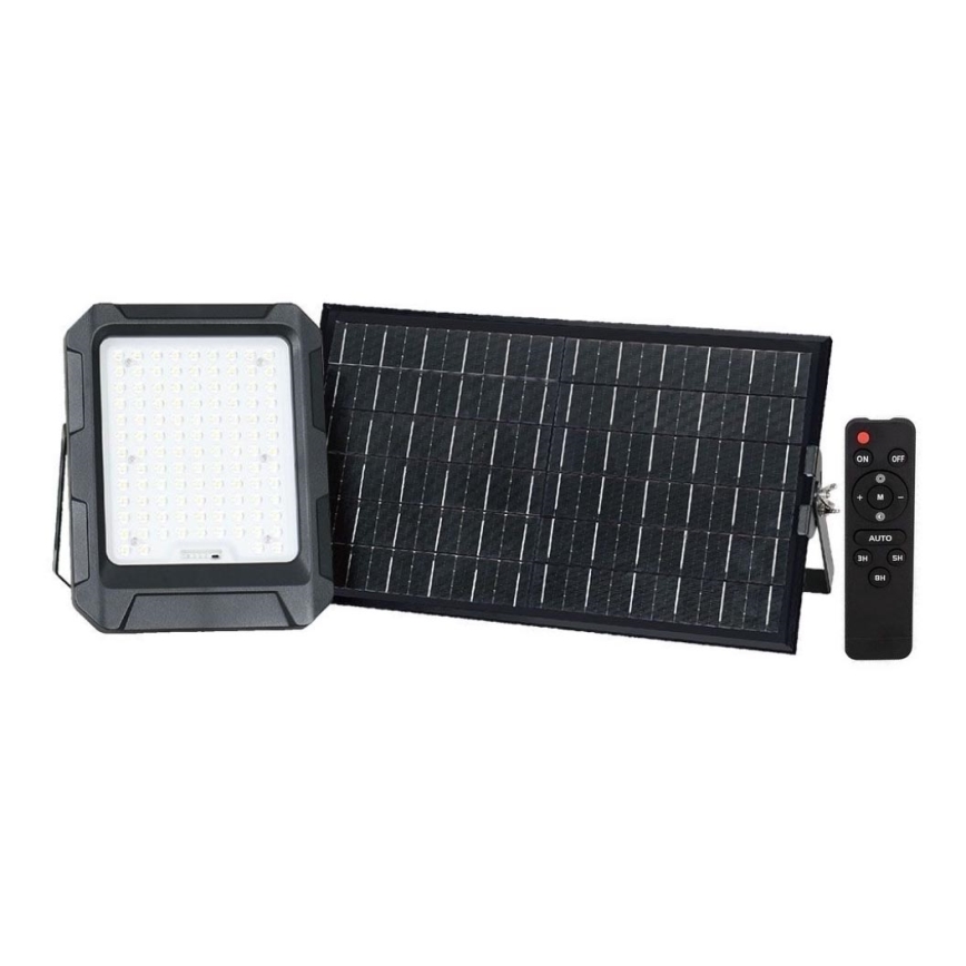 LED Соларен прожектор LED/15W/3,7V IP65 4000K 12000 mAh черен + дистанционно управление