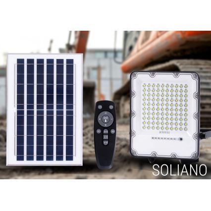 LED Екстериорен димируема соларен прожектор LED/50W/3,2V 4500K IP65 черен + дистанционно управление