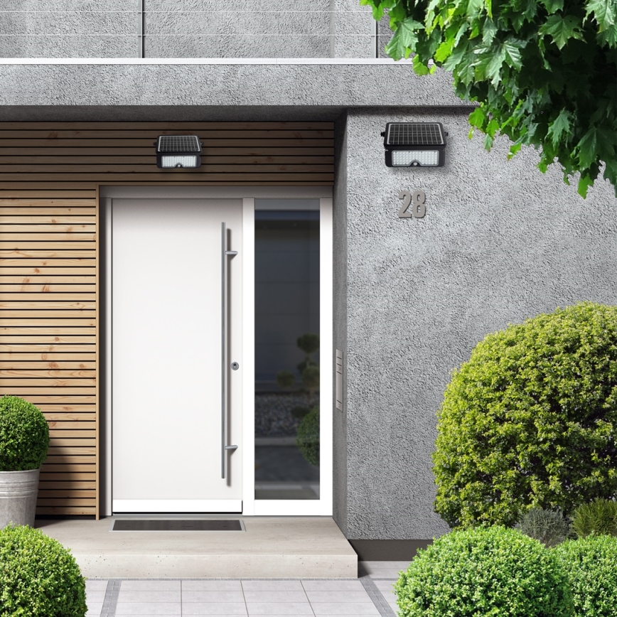 LED соларен прожектор с датчик за движение и здрач EPAD LED/10W/3000 mAh 7,4V 4000K IP65