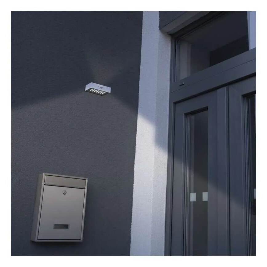 LED соларен прожектор с датчик за движение LED/3,7V 1200mAh 4000K IP65 бял