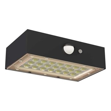 LED соларен прожектор с датчик за движение LED/3,7V 1200mAh 4000K IP65 черен