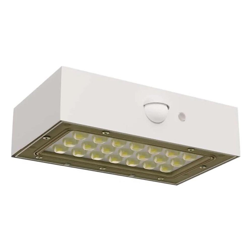 LED соларен прожектор с датчик за движение LED/3,7V 1200mAh 4000K IP65 бял