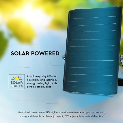 LED регулируем соларен прожектор със сензор LED/10W/3,7V 4000/6000K IP65 3600 mAh + дистанционно управление