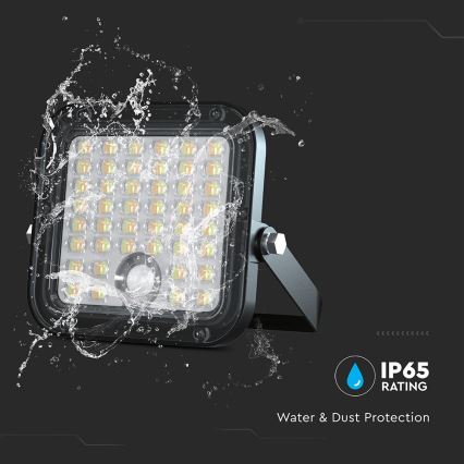 LED регулируем соларен прожектор със сензор LED/10W/3,7V 4000/6000K IP65 3600 mAh + дистанционно управление