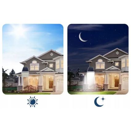 LED димируем соларен прожектор LED/100W/3,2V 5000K 10500 mAh IP65 черен + дистанционно управление