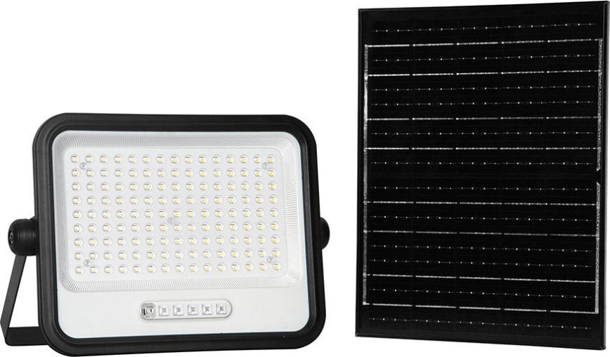 LED соларен прожектор с регулируема яркост LED/300W/3,2V 2000-8000K IP65 15000 mAh черен + дистанционно управление