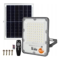 LED соларен прожектор с регулируема яркост LED/50W/3,2V 5000K 6000 mAh IP65 черен + дистанционно управление