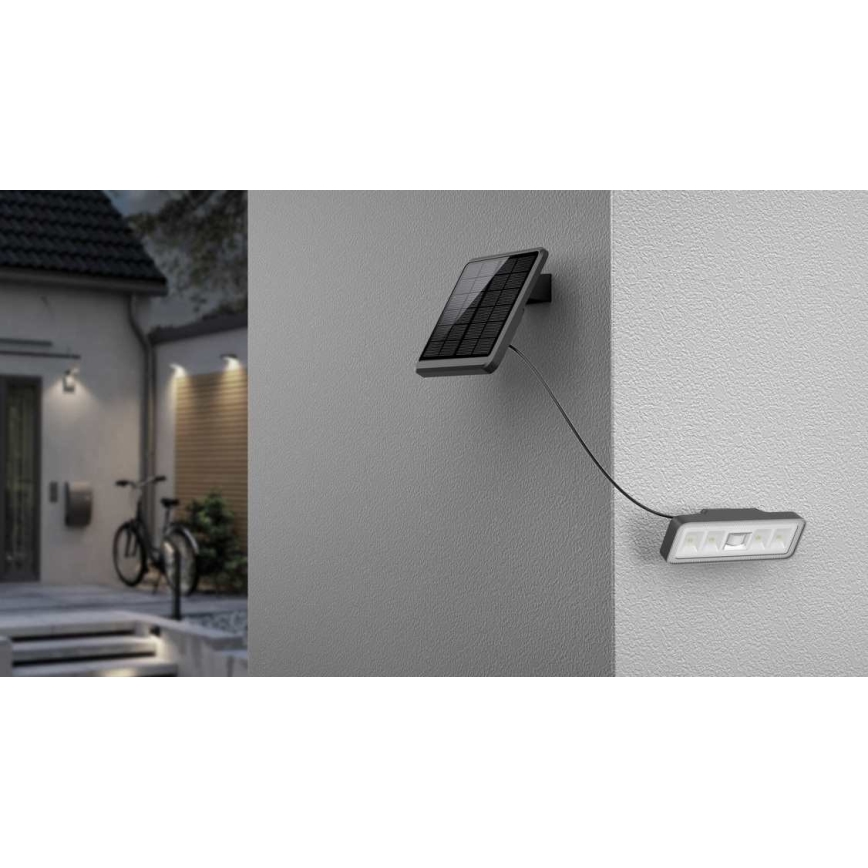 LED соларен прожектор със сензор LED/8W/3,7V 2000 mAh IP54 черен