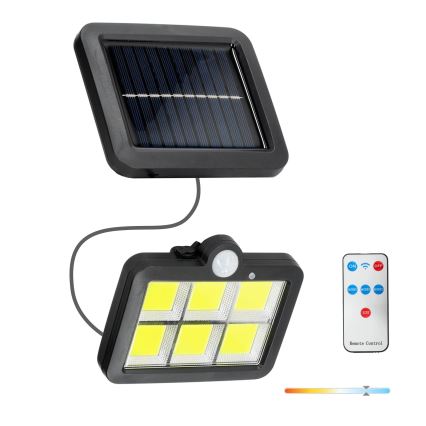 LED соларен прожектор със сензор LED/1,5W/3,7V 6000K IP44 1200 mAh