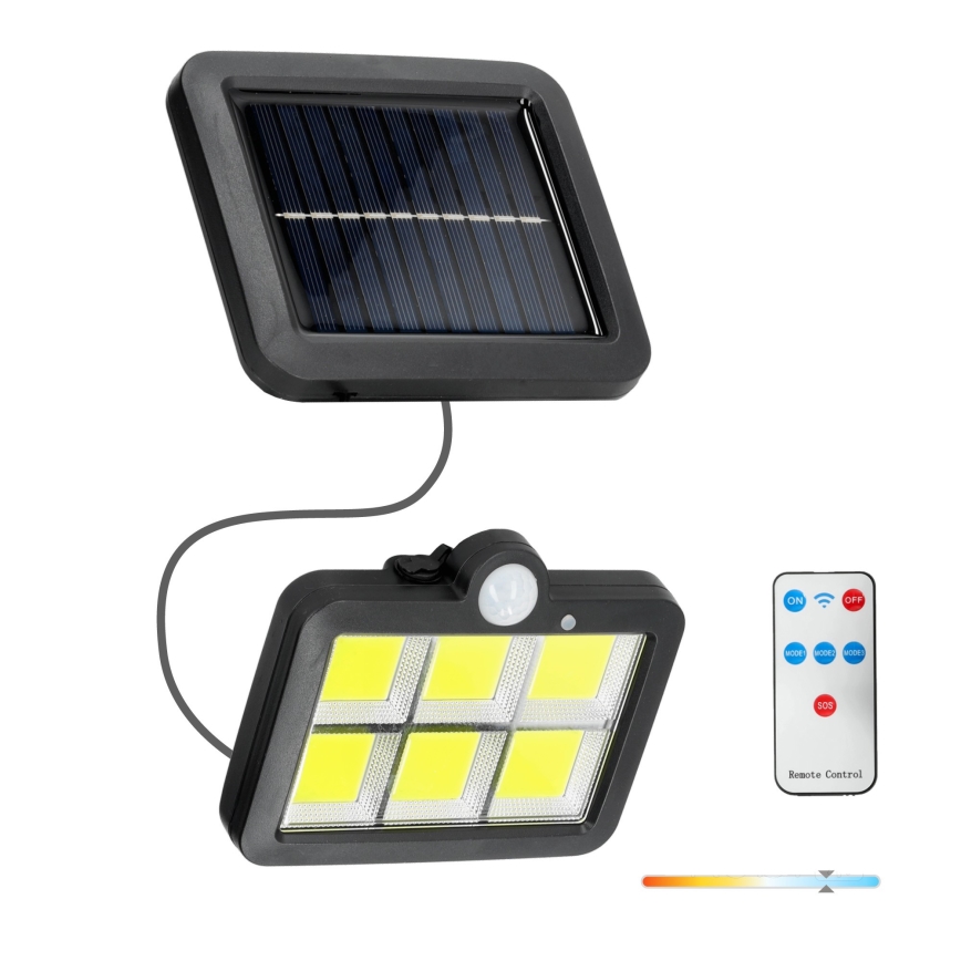 LED соларен прожектор със сензор LED/1,5W/3,7V 6000K IP44 1200 mAh