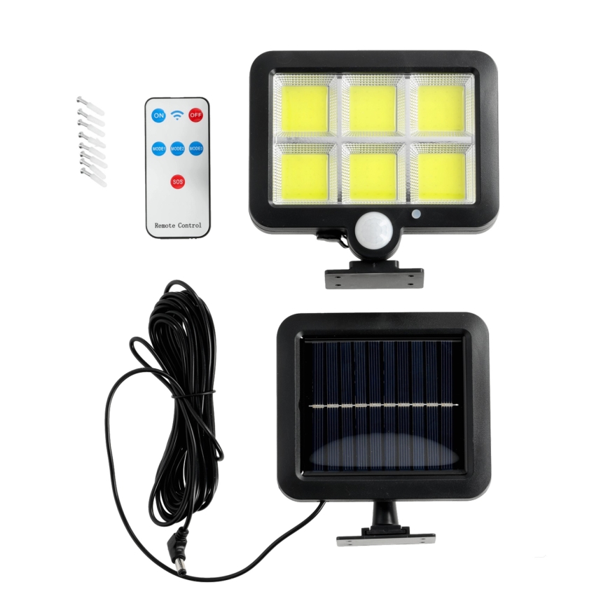 LED соларен прожектор със сензор LED/1,5W/3,7V 6000K IP44 1200 mAh