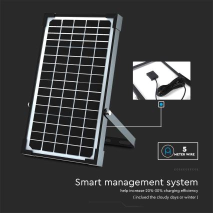 LED соларен прожектор със сензор LED/30W/6,4V 6400K 6000 mAh + дистанционно управление