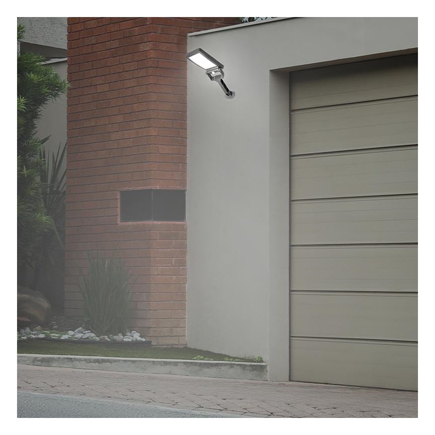 LED соларен прожектор със сензор LED/5W/3,7V 4000K 1500 mAh IP54 черен