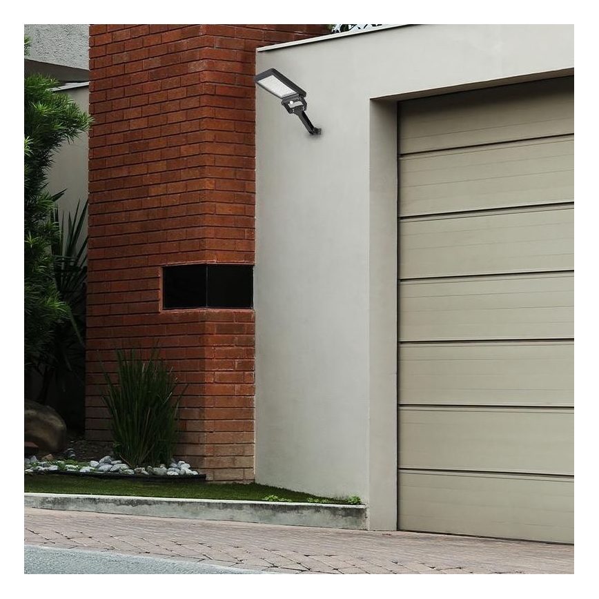 LED соларен прожектор със сензор LED/5W/3,7V 4000K 1500 mAh IP54 черен