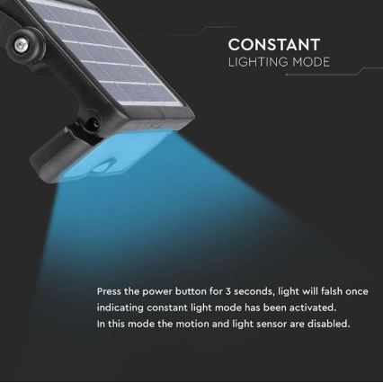 LED соларен прожектор със сензор LED/5W/3,7V IP65 4000K 3000 mAh