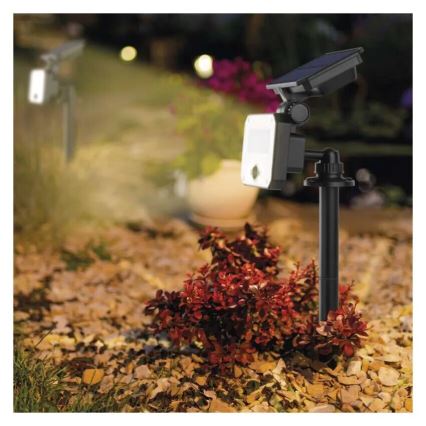 LED соларен прожектор с датчик за движение SPILO LED/3,7V 3600mAh 4000K IP54 + дистанционно управление