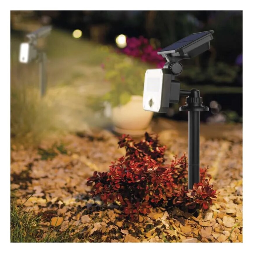 LED соларен прожектор с датчик за движение SPILO LED/3,7V 3600mAh 4000K IP54 + дистанционно управление