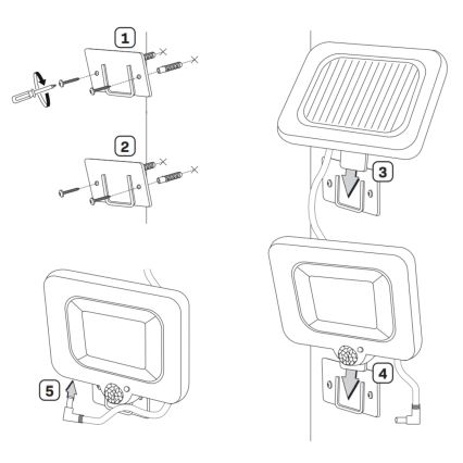 LED Соларен прожектор със сензор DUO LED/1W/3,7V 1200 mAh IP44