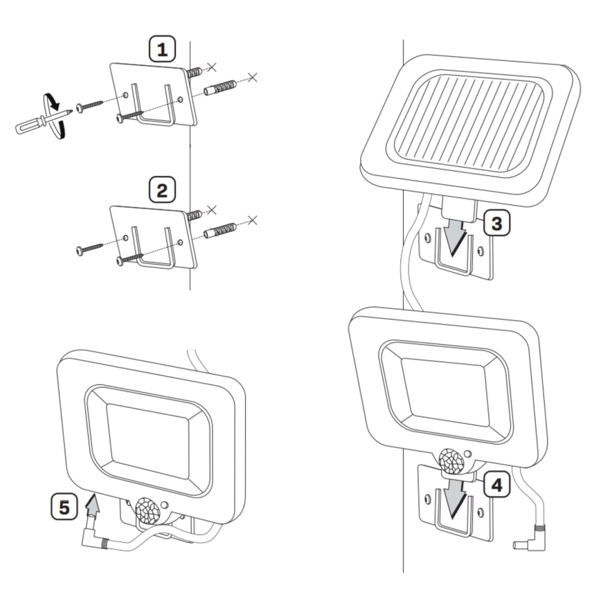 LED Соларен прожектор със сензор DUO LED/1W/3,7V 1200 mAh IP44