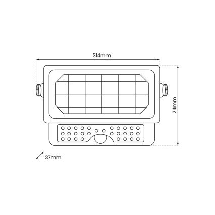 LED Соларен прожектор със сензор EPAD LED/10W/3000 mAh 7,4V 4000K IP65