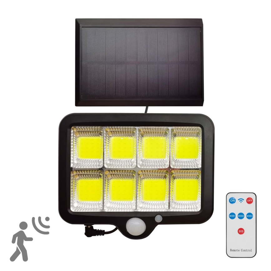 LED Соларен прожектор със сензор INTEGRA LED/3W/3,7V 1200 mAh IP44 + дистанционно управление