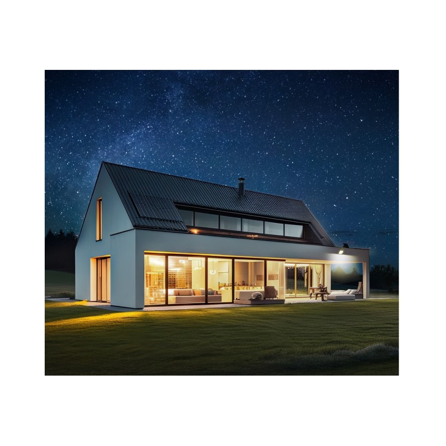 LED соларен прожектор с възможност за димиране и сензор LED/10W/3,7V 3000/4000K IP65 3600 mAh + дистанционно управление