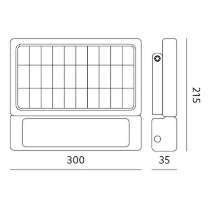 LED Соларен прожектор със сензор LED/10W/3,7V 4000K IP65 7200 mAh