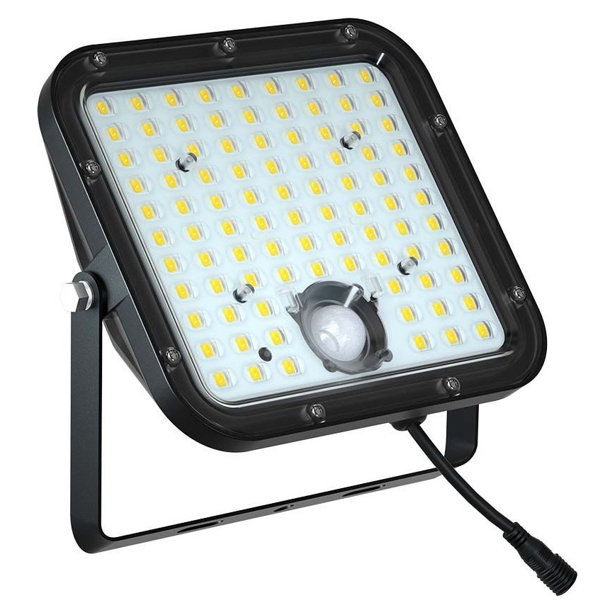 LED Соларен прожектор със сензор LED/30W/6,4V 4000K + дистанционно управление