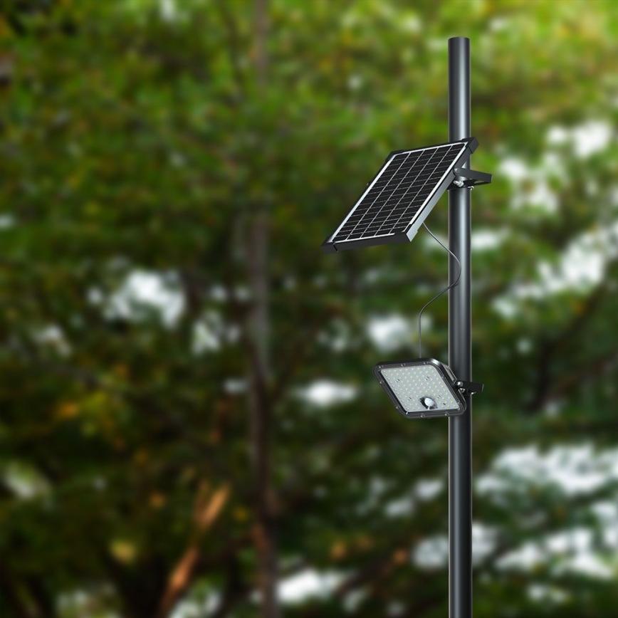 LED Соларен прожектор със сензор LED/30W/6,4V 6400K + дистанционно управление