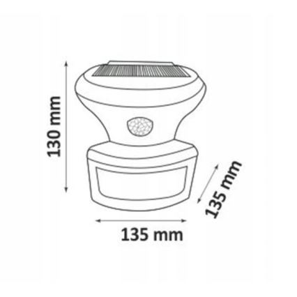LED Соларен прожектор със сензор LED/5W/3,7V 2000 mAh IP44