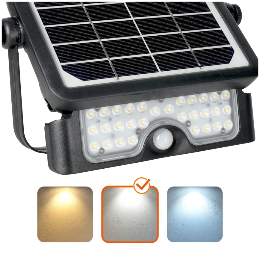 LED Соларен прожектор със сензор LED/5W/3,7V 4000K IP65 3000 mAh