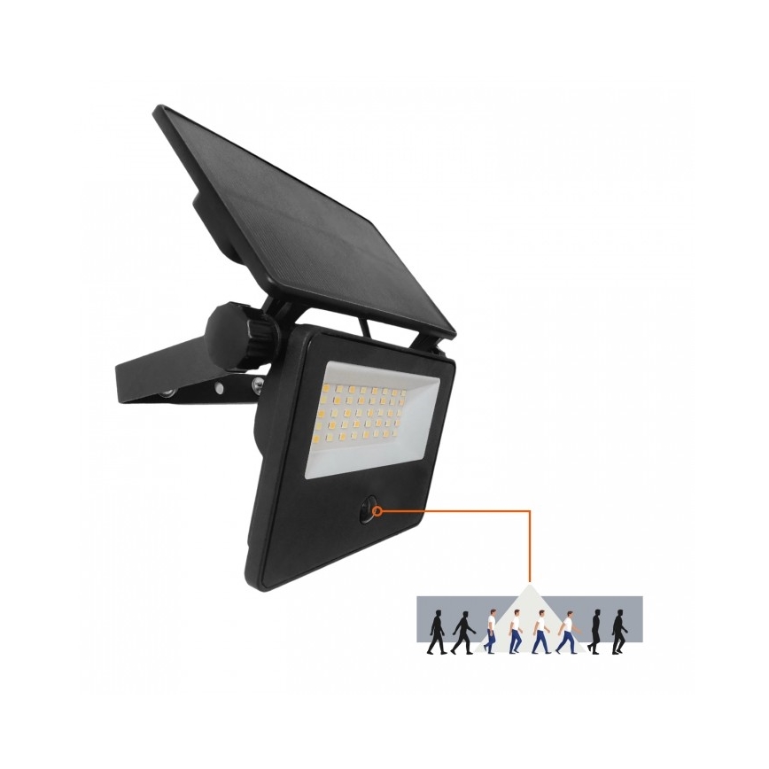LED соларен прожектор със сензор NCS G2 LED/20W/3,7V 3000/4000/6500K IP54 2600 mAh