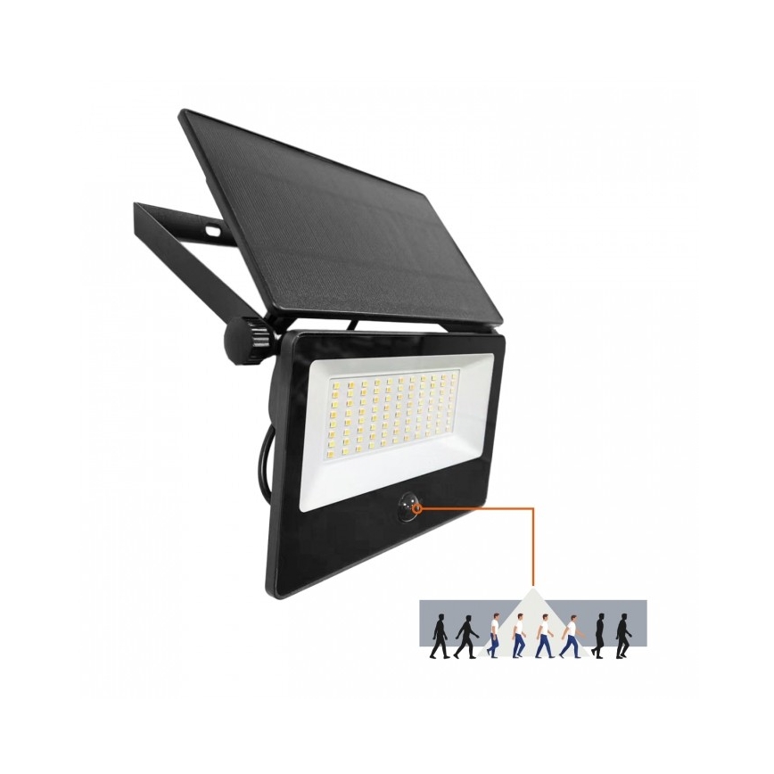 LED Соларен прожектор със сензор NCS G2 LED/30W/3,7V 3000/4000/6500K IP54 5200 mAh