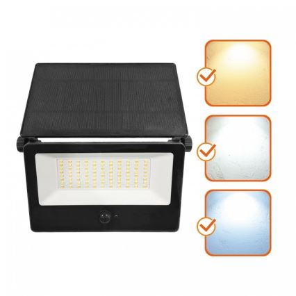 LED Соларен прожектор със сензор NCS G2 LED/30W/3,7V 3000/4000/6500K IP54 5200 mAh