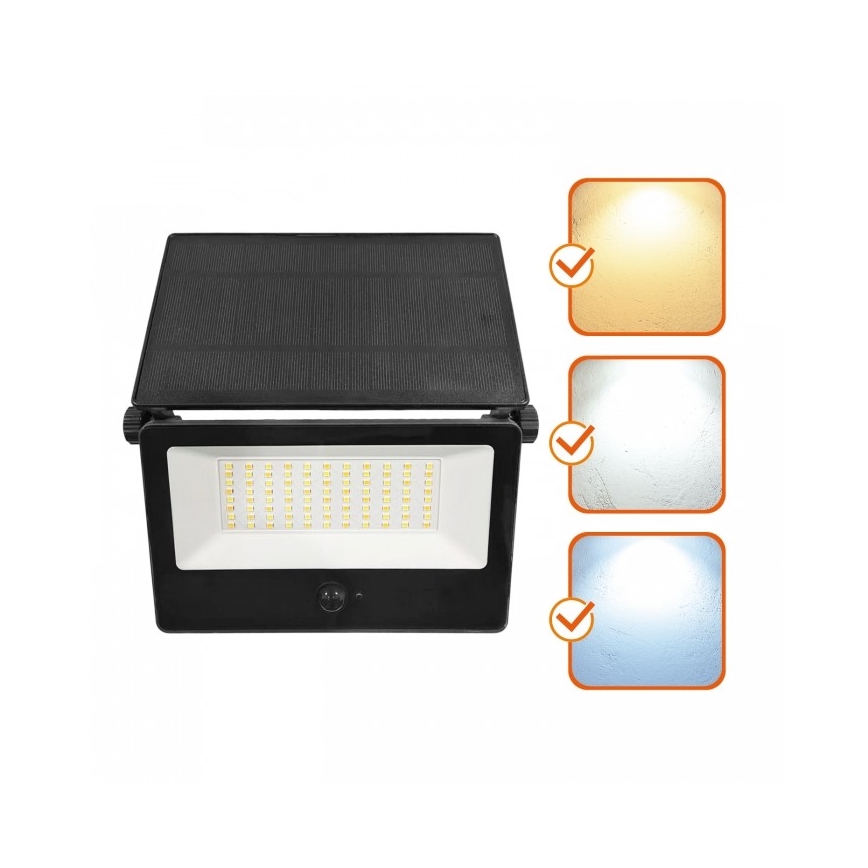 LED Соларен прожектор със сензор NCS G2 LED/30W/3,7V 3000/4000/6500K IP54 5200 mAh