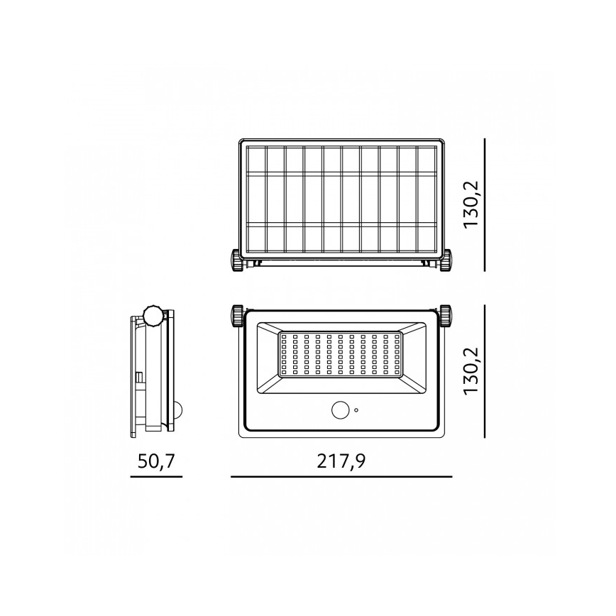LED Соларен прожектор със сензор NCS G2 LED/30W/3,7V 3000/4000/6500K IP54 5200 mAh