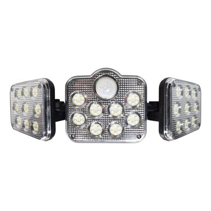 LED Соларен прожектор със сензори за движение и за здрач LED/20W/3,7V 1200 mAh IP44 + дистанционно управление