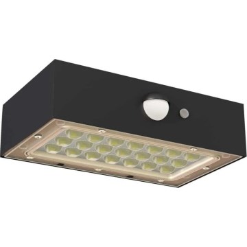 LED Соларен прожектор със сензор за движение LED/3,7V 1200mAh 4000K IP65 черен
