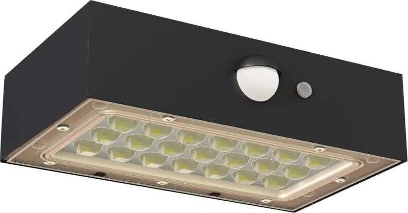 LED Соларен прожектор със сензор за движение LED/3,7V 1200mAh 4000K IP65 черен