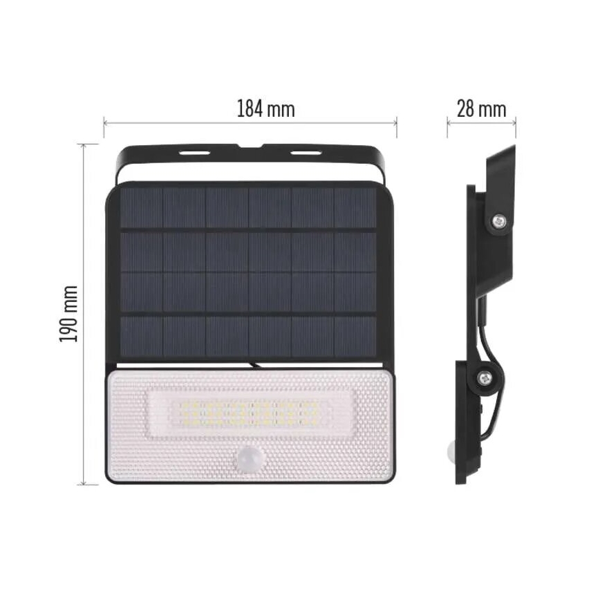 LED Соларен прожектор със сензор за движение LED/3,7V 3600mAh 4000K IP54