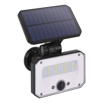 LED Соларен прожектор със сензор за движение SPILO LED/3,7V 3600mAh 3000K IP54 + дистанционно управление