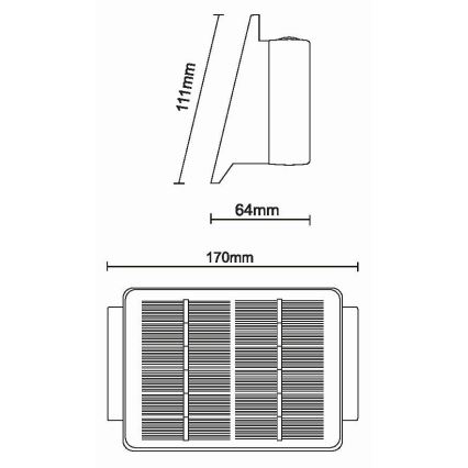 LED Соларен стенен осветител 4xLED/1,5W/3,7V 1500 mAh IP54 черен